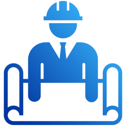 icon architect construction project manager blueprint plan